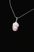 11-12mm Pink Freshwater Cultured Baroque Pearl Pendant Necklace - AAAA Quality