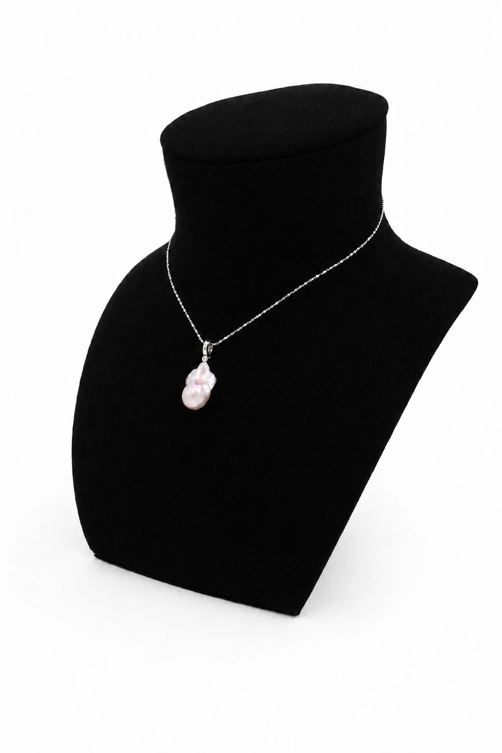 11-12mm Pink Freshwater Cultured Baroque Pearl Pendant Necklace - AAAA Quality