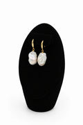 9-10mm White Freshwater Cultured Baroque Pearl Drop Earring