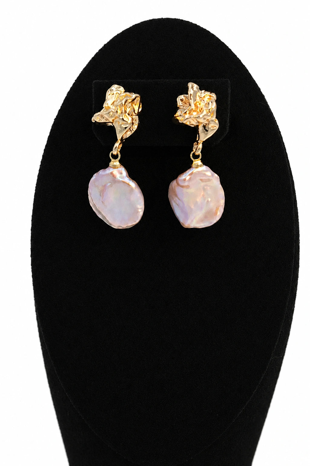 12-13mm Pink Freshwater Cultured Baroque Pearl Drop Earring