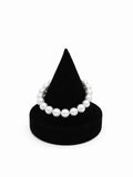 9-10mm White Freshwater Round Pearl Bracelet - AAA Quality
