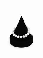 9-10mm White Freshwater Round Pearl Bracelet - AAA Quality