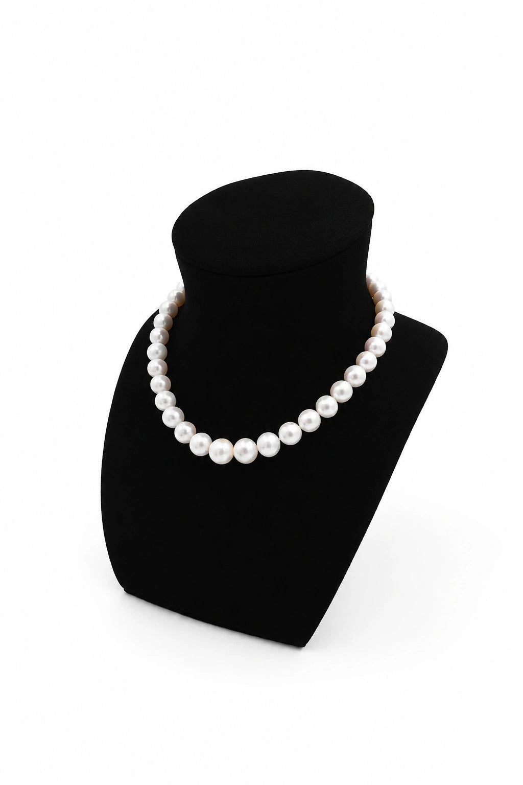 10.5-11.5mm White Freshwater Round Pearl Necklace - AAAA Quality