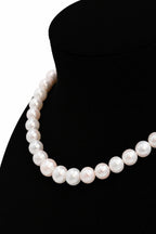 10.5-11.5mm White Freshwater Round Pearl Necklace - AAAA Quality