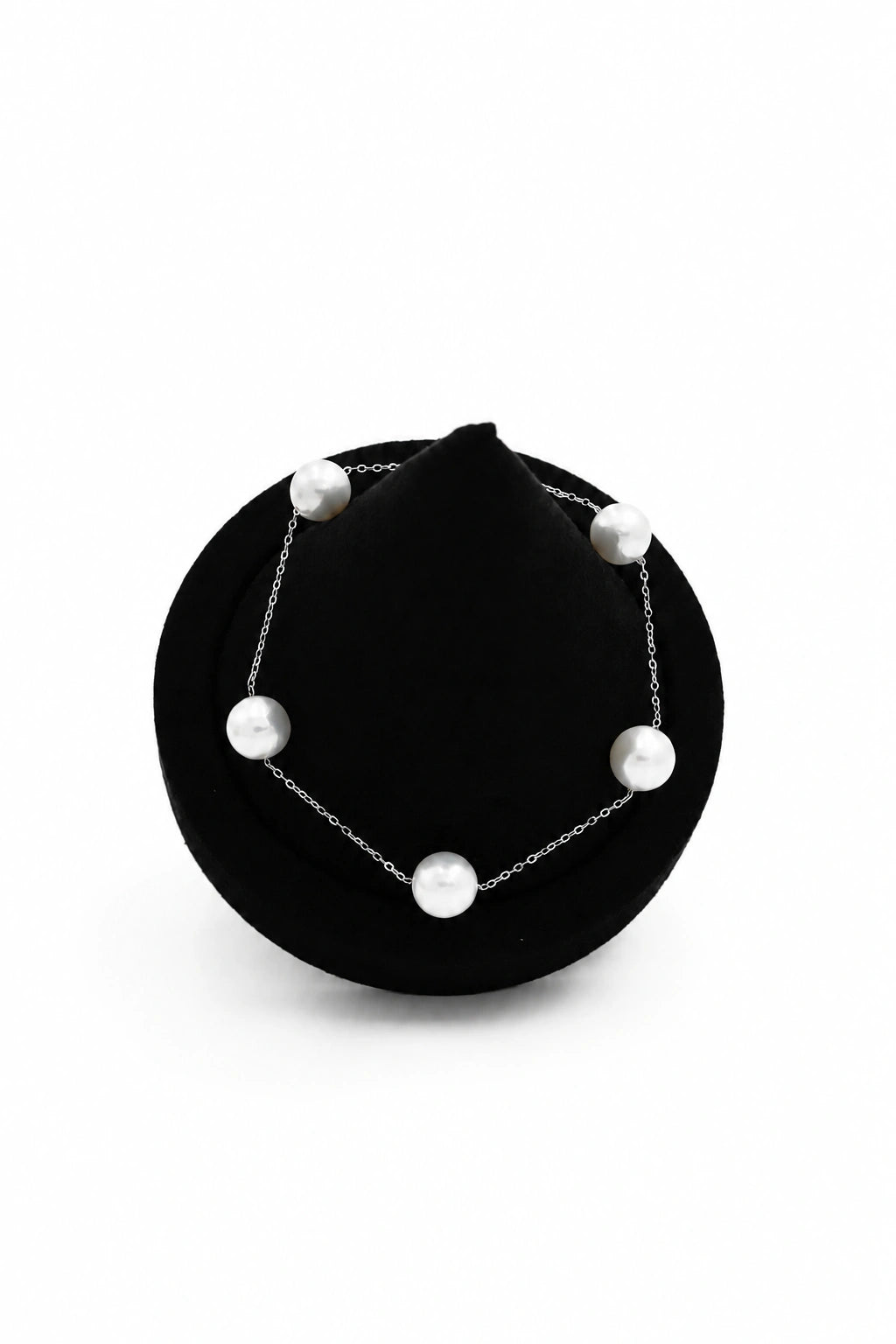 9-10mm White Freshwater Round Pearl Bracelet - AAAA Quality