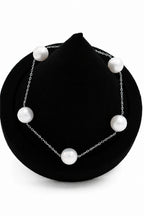 9-10mm White Freshwater Round Pearl Bracelet - AAAA Quality