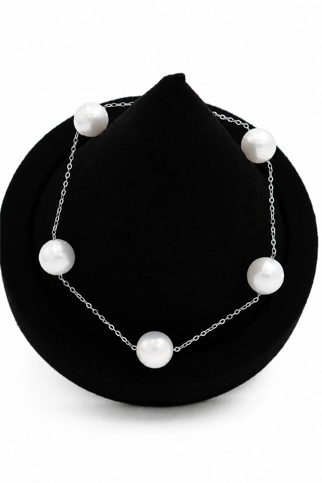 9-10mm White Freshwater Round Pearl Bracelet - AAAA Quality