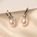White Freshwater Cultured Baroque Pearl Hoop Charms