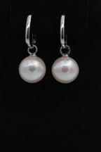 10-11mm White Freshwater Round Pearl Earring